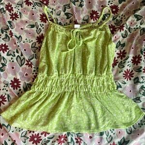 Green Floral Sleeveless Cami Top Blouse